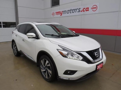 Used 2017 Nissan Murano Platinum (**LEATHER**PANORAMIC SUNROOF**NAVIGATION**HEATED SEATS**COOLED SEATS**AWD**ALLOYS**POWER SEATS**BACKUP CAMERA**HANDS FREE**BLUETOOTH**POWER LIFTGATE**HEADTED STEERING WHEEL**KEYLESS ENTRY**STABILITY AND TRACTION CONTROL**ABS**REMOTE START**) for Sale in Tillsonburg, Ontario