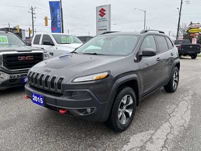 Used 2015 Jeep Cherokee Trailhawk 4x4 ~Nav ~Cam ~Bluetooth ~Leather ~Roof for Sale in Barrie, Ontario
