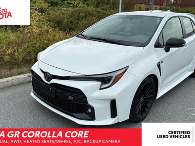 2023 Toyota GR Corolla CORE; ALMOST NEW!!, 6-SPEED MANUAL, AWD,