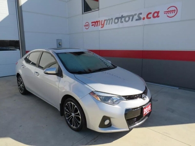 Used 2015 Toyota Corolla S (**6SPD MANUAL TRANSMISSION**ALLOY WHEELS**SUNROOF*FOG LIGHTS**LEATHER TRIMMED SPORT SEATS**AUTO HEADLIGHTS**CRUISE CONTROL**BLUETOOTH**HEATED SEATS**USB/AUX PORT**) for Sale in Tillsonburg, Ontario