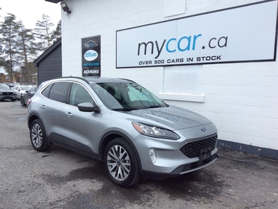 Used 2021 Ford Escape Titanium AWD!! LEATHER. NAV. HEATED SEATS/WHEEL. BACKUP CAM. PWR SEAT. BLIND SPOT ALERT. CARPLAY. BLUETOOTH. for Sale in North Bay, Ontario