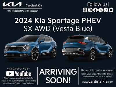 New 2024 Kia Sportage PHEV SX - Black Interior for Sale in Niagara Falls, Ontario