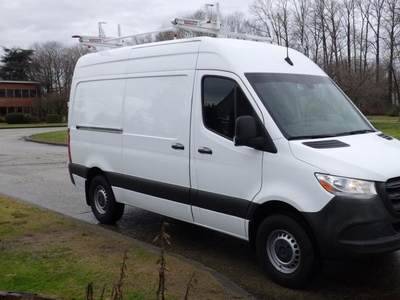 Used 2019 Mercedes-Benz Sprinter 2500 High Roof Cargo Van Ladder Rack Rear Shelving for Sale in Burnaby, British Columbia