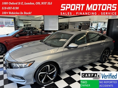 Used 2018 Honda Accord Sport+Roof+ApplePlay+Adaptive Cruise+CLEAN CARFAX for Sale in London, Ontario