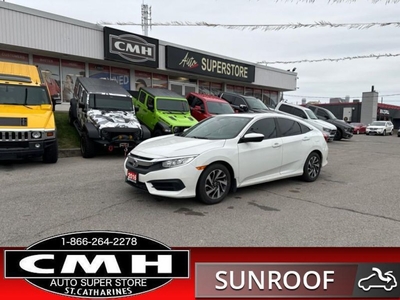 Used 2016 Honda Civic Sedan EX REAR-CAM SUNROOF HTD-SEARS for Sale in St. Catharines, Ontario
