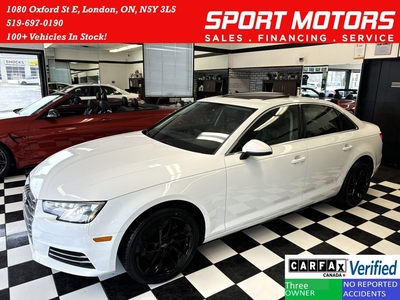 Used 2017 Audi A4 Quattro+Sunroof+RearSensors+ApplePlay+CLEAN CARFAX for Sale in London, Ontario
