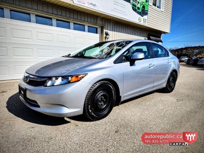 Used 2012 Honda Civic LX Certified Extended Warranty Well Maintained for Sale in Orillia, Ontario