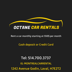 Car Rental ➡️ starting at 600$ per month ☎️514.700.3737