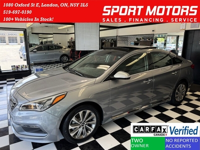 Used 2016 Hyundai Sonata Sport TECH+Pano Roof+GPS+Remote Start+CLEAN CARFAX for Sale in London, Ontario