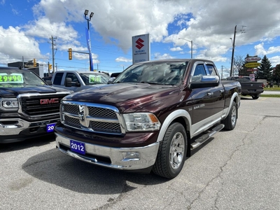 Used 2012 RAM 1500 Laramie Quad Cab 4x4 ~Nav ~Leather ~Power Moonroof for Sale in Barrie, Ontario