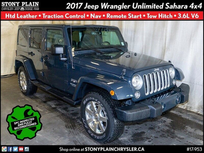 2017 Jeep Wrangler Unltd Sahara - Htd Leather, Nav, Remote, V6