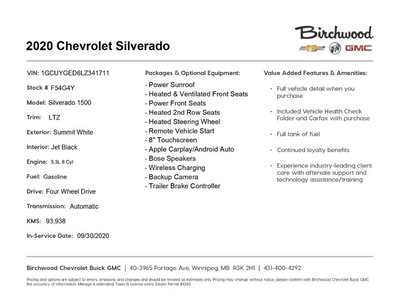 2020 Chevrolet Silverado 1500 LTZ Heated Steering | BOSE