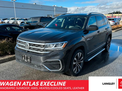 2022 Volkswagen Atlas EXECLINE; AUTOMATIC, PANORAMIC SUNROOF, AW