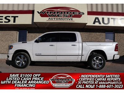 2020 Ram 1500 LIMTED ECO-DIESEL 4X4, LOADED, RAM BOXES, AS NEW!