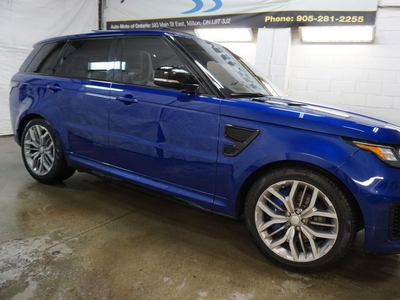 Used 2016 Land Rover Range Rover Sport SVR DEALER MAINTAINED CERTIFIED 550 HP WHITE & BLACK INTERIOR for Sale in Milton, Ontario