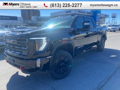Used 2024 GMC Sierra 2500 HD AT4 AT4 HD DURAMAX, CREW, SUNROOF, POWER RUNNING BOARDS, TRIPLE BLACK, LOADED for Sale in Ottawa, Ontario