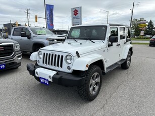 Used 2016 Jeep Wrangler Unlimited Sahara 4x4 ~Heated Seats ~Ko2 Tires ~NAV for Sale in Barrie, Ontario