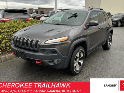 2018 Jeep Cherokee TRAILHAWK; AUTOMATIC, 4WD, A/C, LEATHER, BACK