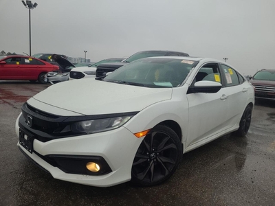 Used 2020 Honda Civic SPORT Pearl White/Honda Sensing/PWR Seats/Push Start/Alloys/Sunroof for Sale in Mississauga, Ontario