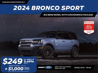New 2024 Ford Bronco Sport BIG BEND for Sale in Oakville, Ontario