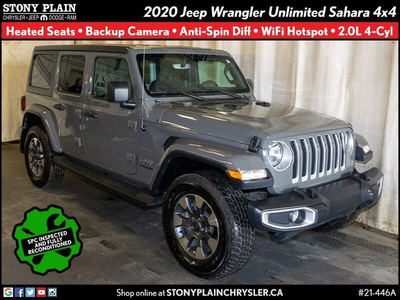 2020 Jeep Wrangler Sahara - Htd Seats, B/U Cam, 2.0L 4-Cyl