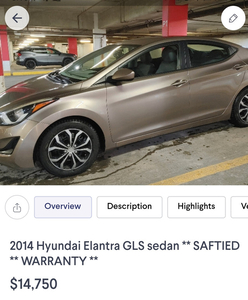 2014 Hyundai Elantra GL ** NEW ENGINE **