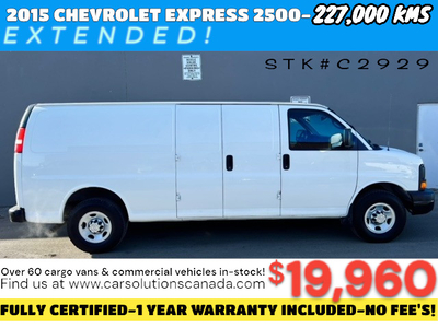 2015 CHEVROLET EXPRESS 2500 EXTENDED ***CERTIFIED*** 2500