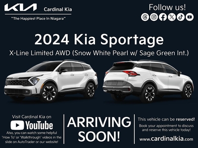 New 2024 Kia Sportage X-Line Limited - Green Interior for Sale in Niagara Falls, Ontario