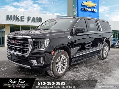 Used 2023 GMC Yukon XL SLT assist steps,heated front seats/steering wheell/outside mirrors,sunroof,HD surround vision for Sale in Smiths Falls, Ontario