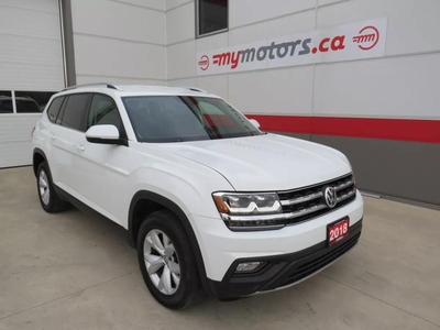 Used 2018 Volkswagen Atlas Comfortline (**7 SEATER**ALLOY WHEELS** FOG LIGHTS**LEATHER** POWER DRIVERS SEAT**AUTO HEADLIGHTS**BACKUP CAMERA**HEATED SEATS** HEATED STEERING WHEEL**AUTO START/STOP**DUAL CLIMATE CONTROL**REMOTE START**) for Sale in Tillsonburg, Ontario