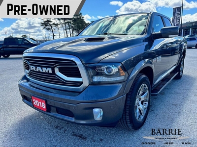Used 2018 RAM 1500 Longhorn LIMITED TUNGSTEN EDITION I FRONT HEATED AND VENTILATED SEATS I SECOND-ROW HEATED SEATS I POWER SUNRO for Sale in Barrie, Ontario