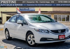 2015 HONDA CIVIC LX Bluetooth Accident Free Remote Starter Rev. Cam. 1 Owner Only 136 km