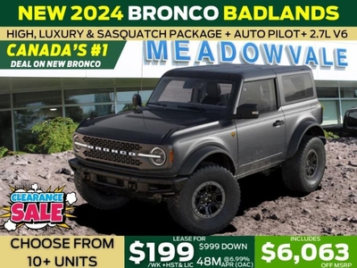 New 2024 Ford Bronco Badlands for Sale in Mississauga, Ontario