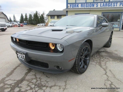 Used 2017 Dodge Challenger FUN-TO-DRIVE SXT-MODEL 5 PASSENGER 3.6L - V6.. SPORT-MODE-PACKAGE.. NAVIGATION.. LEATHER.. HEATED SEATS & WHEEL.. BACK-UP CAMERA.. BLUETOOTH SYSTEM.. for Sale in Bradford, Ontario