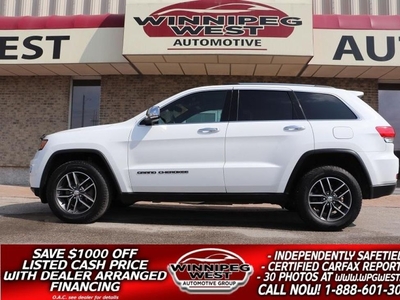 Used 2017 Jeep Grand Cherokee LIMITED EDITION 4X4, FULLY LOADED, CLEAN & SHARP!! for Sale in Headingley, Manitoba