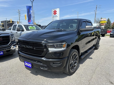 Used 2020 RAM 1500 Sport Crew Cab 4x4 ~Nav ~Cam ~Leather ~Pano Roof for Sale in Barrie, Ontario