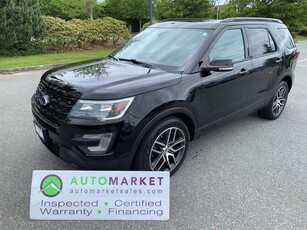 Used 2016 Ford Explorer Sport 4WD LEATHER, PANO ROOF, FINANCING, WARRANTY, INSPECTED W/BCAA MBSHP! for Sale in Surrey, British Columbia