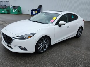 Used 2018 Mazda MAZDA3 GT PEARL WHITE / Sunroof / Leather / Push Start / Blind Spot for Sale in Mississauga, Ontario