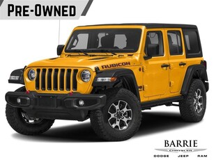 Used 2021 Jeep Wrangler Unlimited Rubicon HELLA YELLA V6 MANUAL TAN LEATHER SEATS ACCIDENT FREE ONE OWNER for Sale in Barrie, Ontario