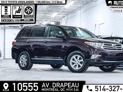 2012 TOYOTA Highlander AWD/7 PLACES/CAMERA RECUL/MAGS/158,000km