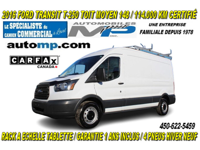 2016 Ford Transit Cargo Van T-250 TOIT MOYEN 148 RACK TABLETTE