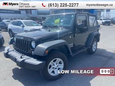 Used 2017 Jeep Wrangler Sport SPORT, MANUAL, SOFT TOP, ULTRA LOW KM for Sale in Ottawa, Ontario