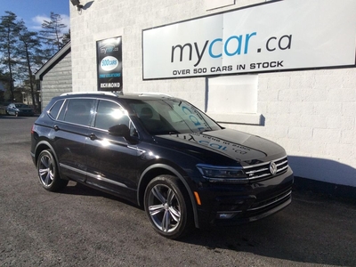 Used 2020 Volkswagen Tiguan Highline $1000 FINANCE CREDIT!! INQUIRE IN STORE!! AWD!! PANOROOF. LEATHER. NAV. BACKUP CAM. HEATED SEATS. AL for Sale in North Bay, Ontario