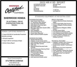 2023 Honda HR-V Sport AWD | REMOTE START | CARPLAY | HEATED STEER