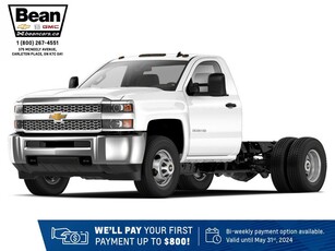 Used 2019 Chevrolet Silverado 3500 HD Chassis WT 6.0L V8 WITH REMOTE ENTRY, CRUISE CONTROL, VINYL FLOORING, BACK UP ALARM, DUMP BOX for Sale in Carleton Place, Ontario