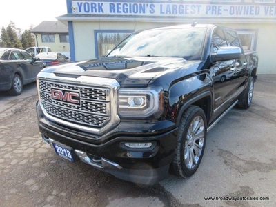 Used 2018 GMC Sierra 1500 LOADED DENALI-EDITION 5 PASSENGER 6.2L - V8.. 4X4.. CREW-CAB.. SHORTY.. NAVIGATION.. LEATHER.. HEATED SEATS & WHEEL.. BACK-UP CAMERA.. POWER PEDALS.. for Sale in Bradford, Ontario