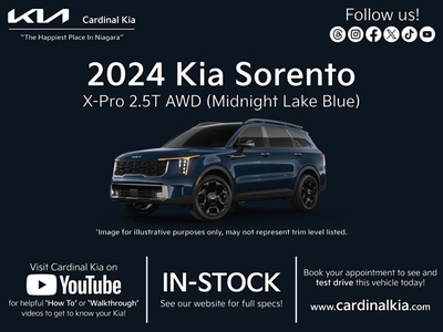New 2024 Kia Sorento X-PRO Black Interior for Sale in Niagara Falls, Ontario