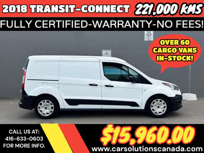 2018 FORD TRANSIT CONNECT CARGO***DUAL SLIDING DOORS***FULLY DUA