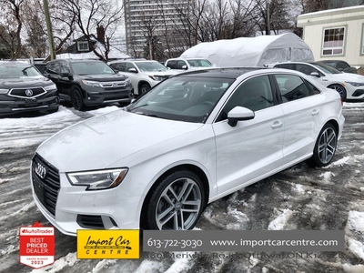 Used 2020 Audi A3 40 Komfort LEATHER, ROOF, HTD. SEATS, BK.CAM for Sale in Ottawa, Ontario