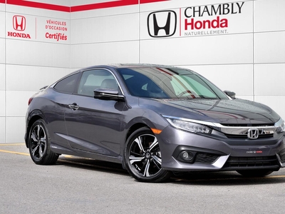 2018 Honda Civic Coupe Touring /CUIR/ MAGS/TOIT OUVRANT / CARPLAY /